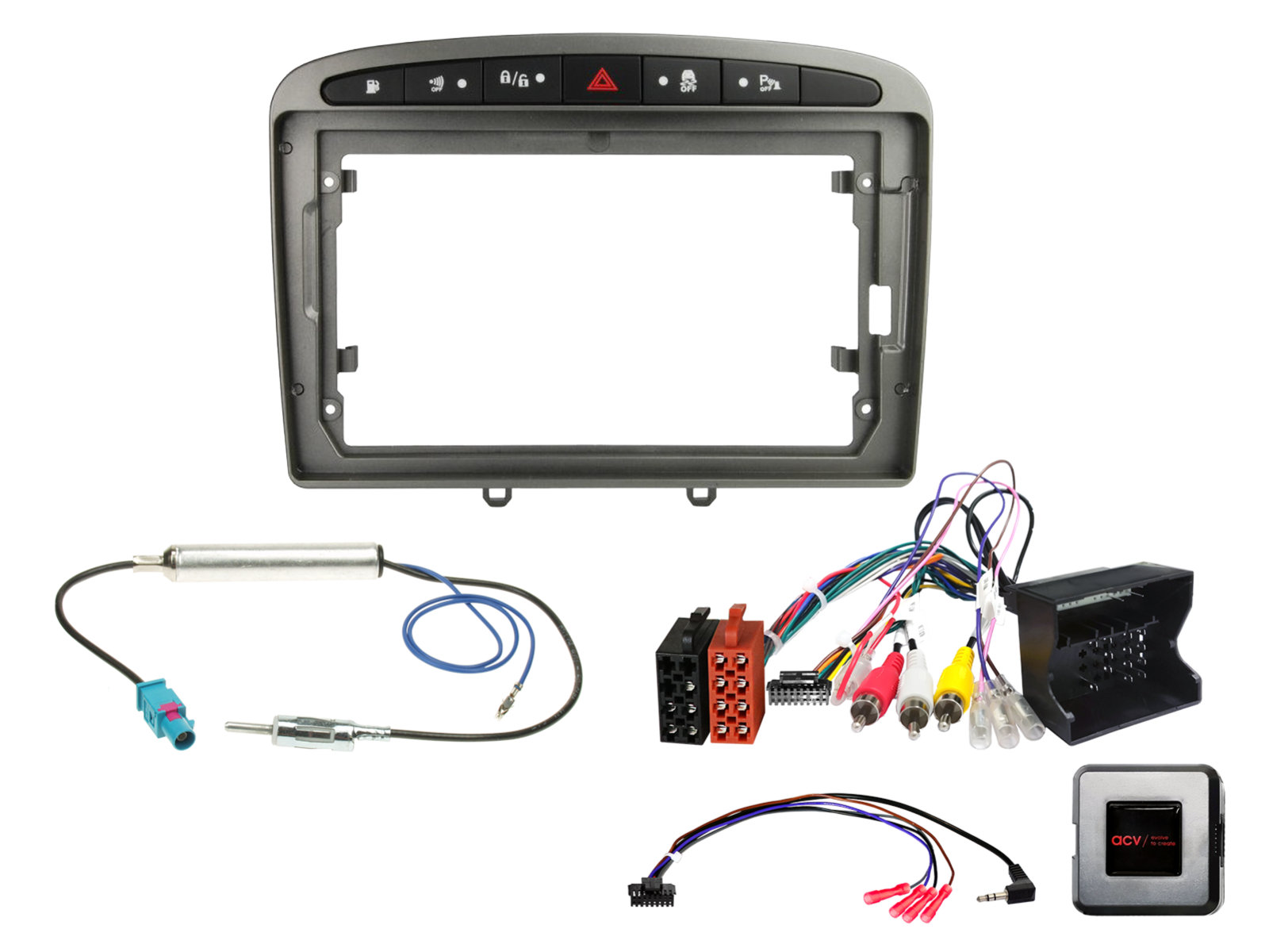 9" Kit Peugeot 308 2007-2015 grijs RD4 SWI - 691041 90 2 2 - 691041-90-2-2