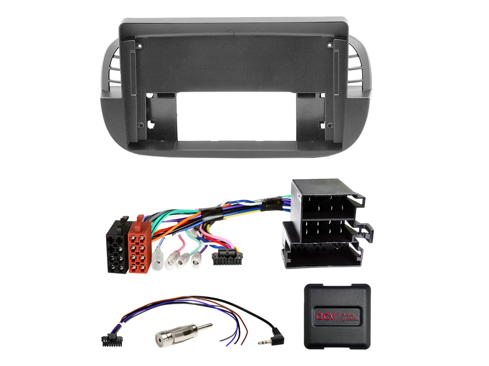 9" Kit Fiat 500(ZAF 312) 10/2007-07/2015 SWC/antenne - 691094 93 1 - 691094-93-1