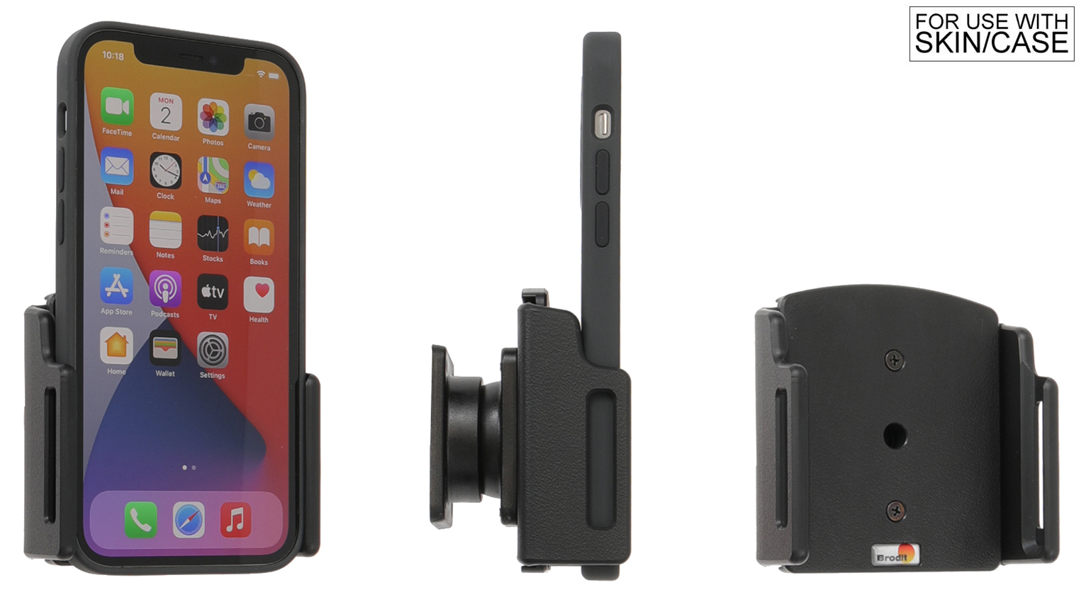 Apple iPhone 15/16/17 (Pro) (Max)  Passieve verstelbare houder met swivelmount - 711368 - 711368