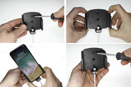 Apple iPhone X / Xs Verstelbare houder met kabelbevestiging voor Apple kabel - 716013 2 - 716013