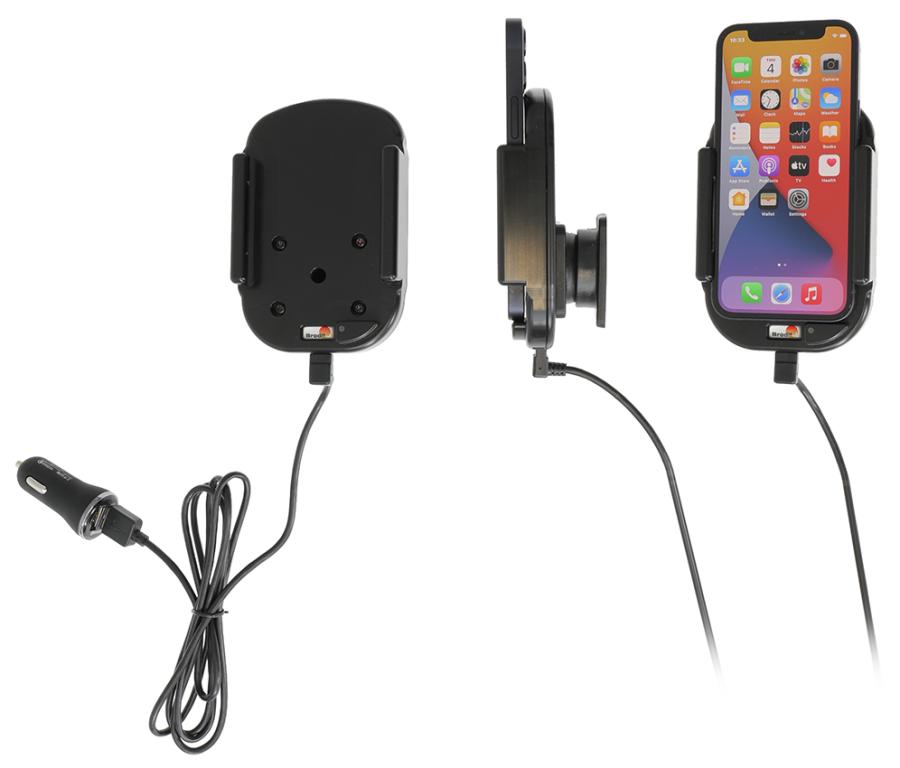 Apple iPhone 12 Mini Qi Wireless  Actieve verstelbare houder met 12V USB plug - 718234 a - 718234