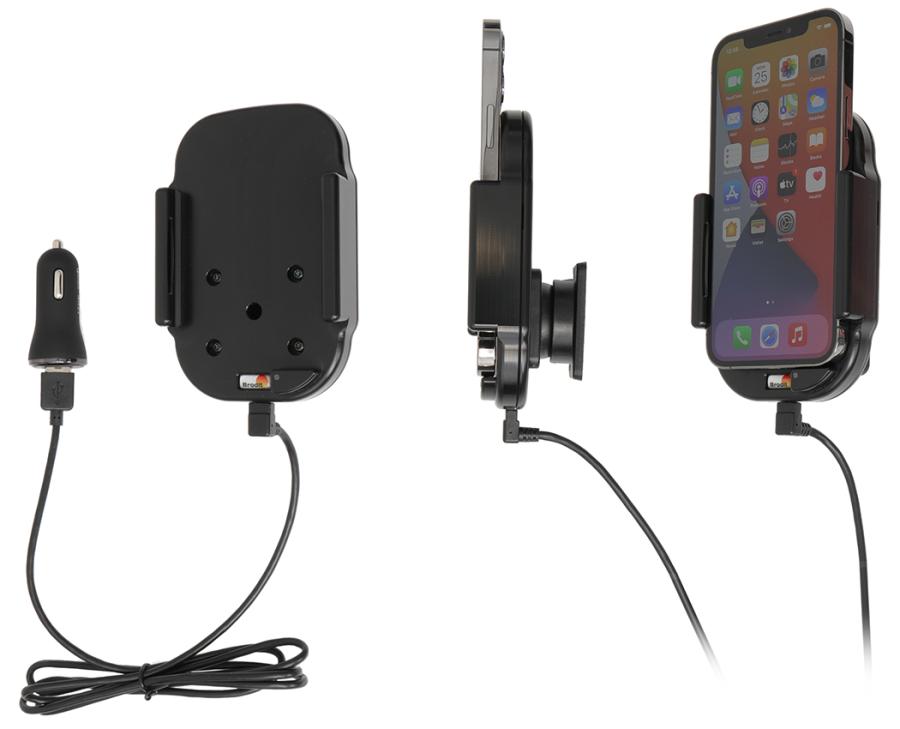 Apple iPhone 12/ 12 Pro  Qi Wireless  Actieve verstelbare houder met 12V USB plug - 718235 a - 718235