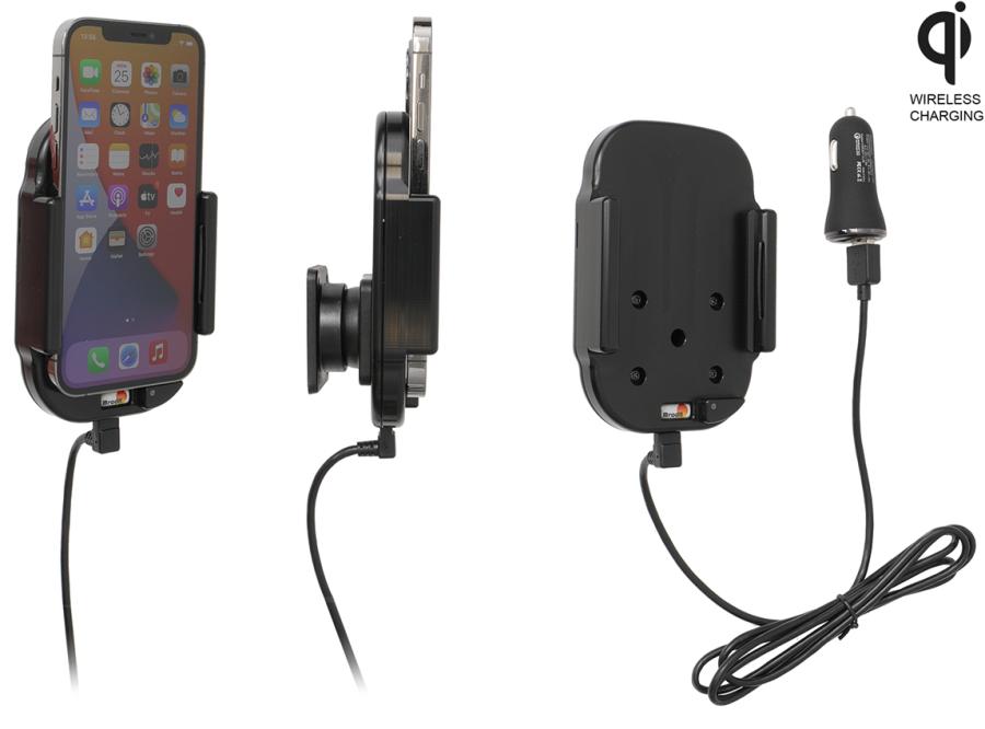 Apple iPhone 12/ 12 Pro  Qi Wireless  Actieve verstelbare houder met 12V USB plug - 718235 - 718235