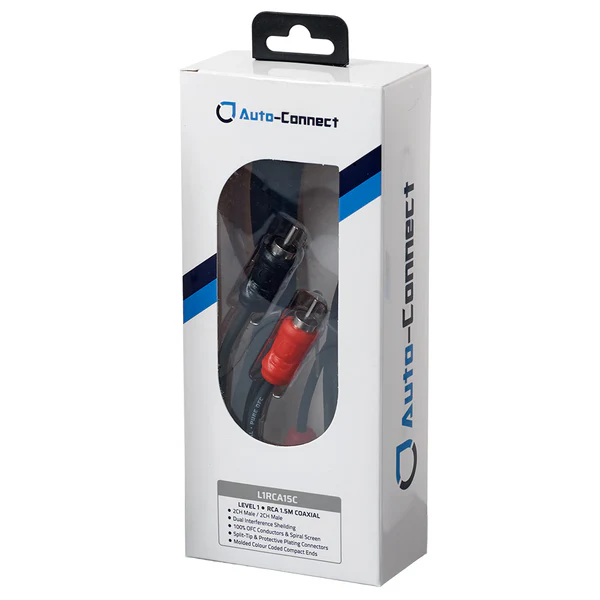 Auto-Connect Level 1 RCA cable 1,5m Koaxial - 720l1rca15c 1 - 720L1RCA15C