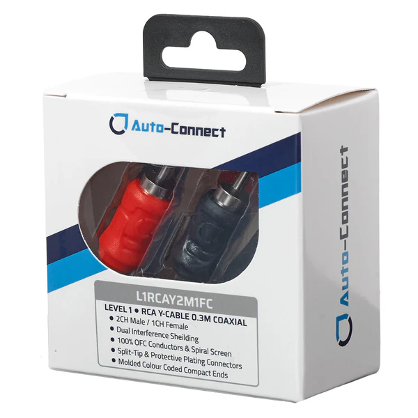 Auto-Connect Level 1 RCA Y-adaptor 2Male 1Female Koaxial - 720l1rcay2m1fc 1 - 720L1RCAY2M1FC
