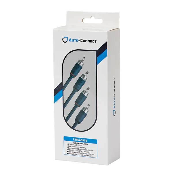 Auto-Connect Level 2 RCA cable 0,5m - 720l2rca05tb 1 - 720L2RCA05TB