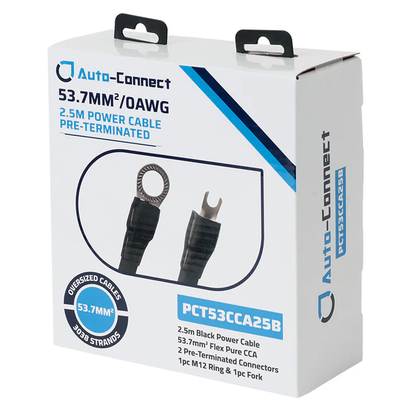 Auto-Connect Power cable CCA 53mm2 Term. 2.5M black      - 720pct53cca25b 1 - 720PCT53CCA25B