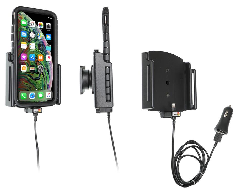 Apple iPhone Xs Max / iPhone 11 Pro Max Actieve verstelbare houder met 12V USB plug - 721083 - 721083