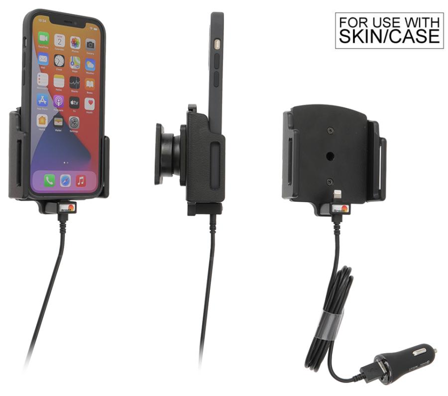 Apple iPhone 12 / 12 Pro / 12 Pro Max/ 13 / 13 Pr Actieve verstelbare houder met 12V USB sig-plug - 721237 - 721237
