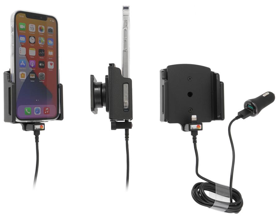 Apple iPhone 13 / 13 Pro , Actieve verstelbare  houder met 12V USB SIG-Plug 70-83mm - 721239 - 721239