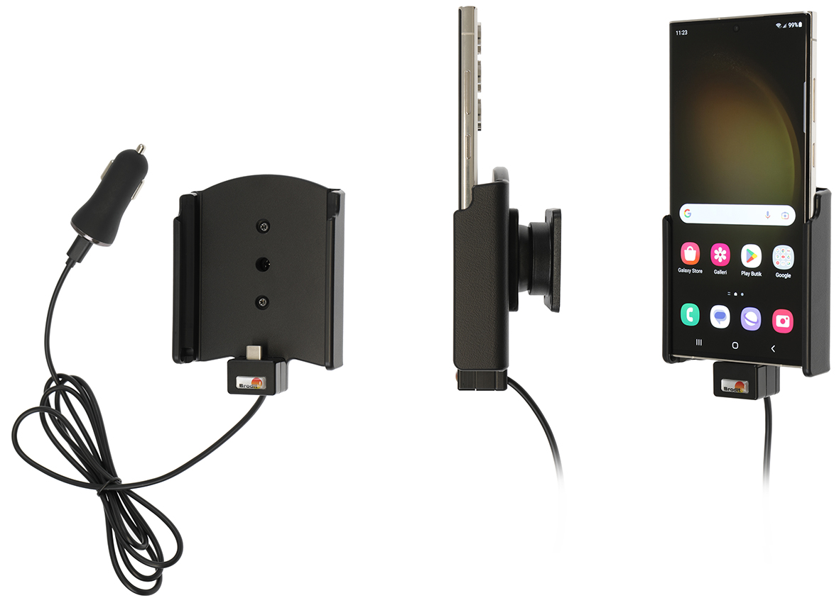 Samsung Galaxy S23 Ultra Actieve houder met 12V USB plug - 721346 a - 721346