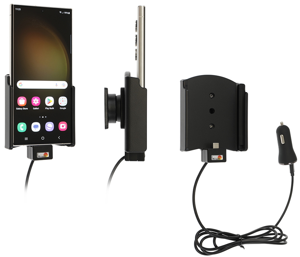 Samsung Galaxy S23 Ultra Actieve houder met 12V USB plug - 721346 - 721346