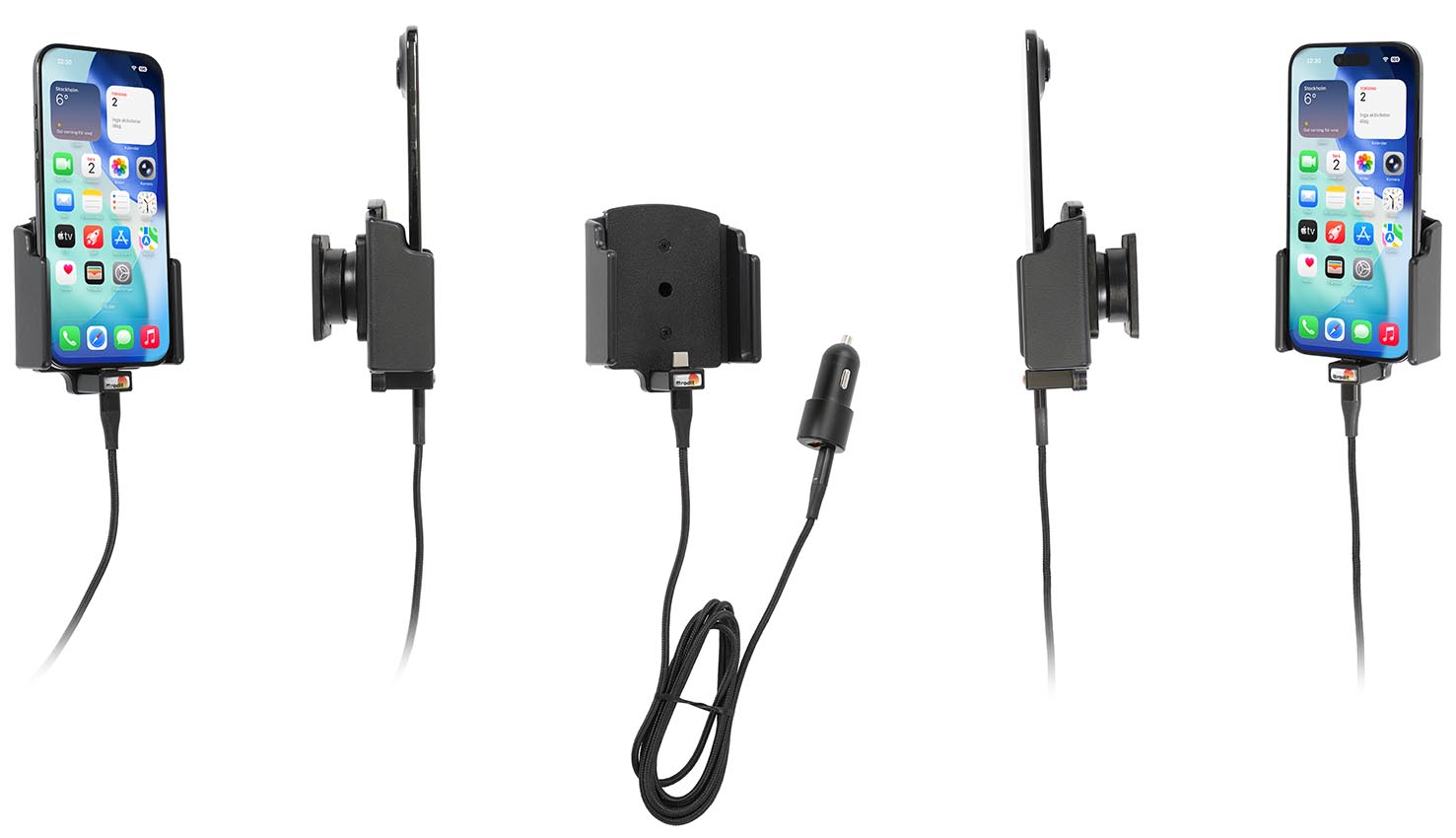 Appel Iphone Air Actieve verstelbare houder met 12v sig-plug - 721457 b - 721457