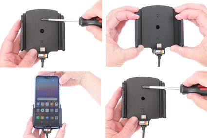 Universele verstelbare houder USB-C met vaste voeding width: 70-83 mm thickness: 2-10 mm - 727203 1 - 727203