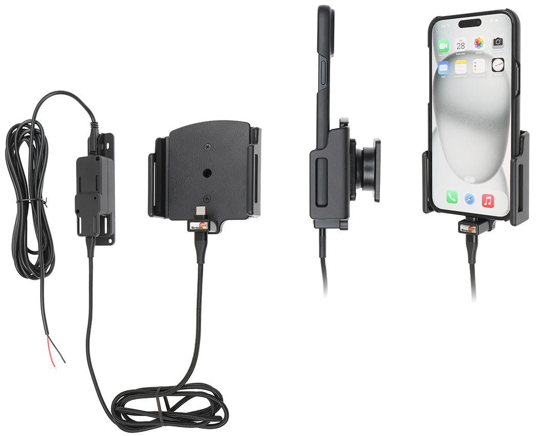 Apple iPhone 15 Plus / 15 Pro MAX  Actieve verstelbare houder met vaste voeding - 727377 a - 727377