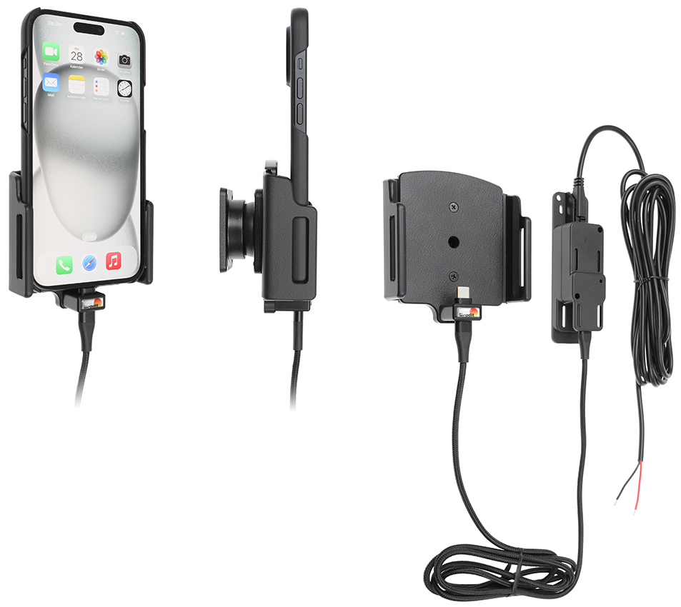 Apple iPhone 15 Plus / 15 Pro MAX  Actieve verstelbare houder met vaste voeding - 727377 - 727377