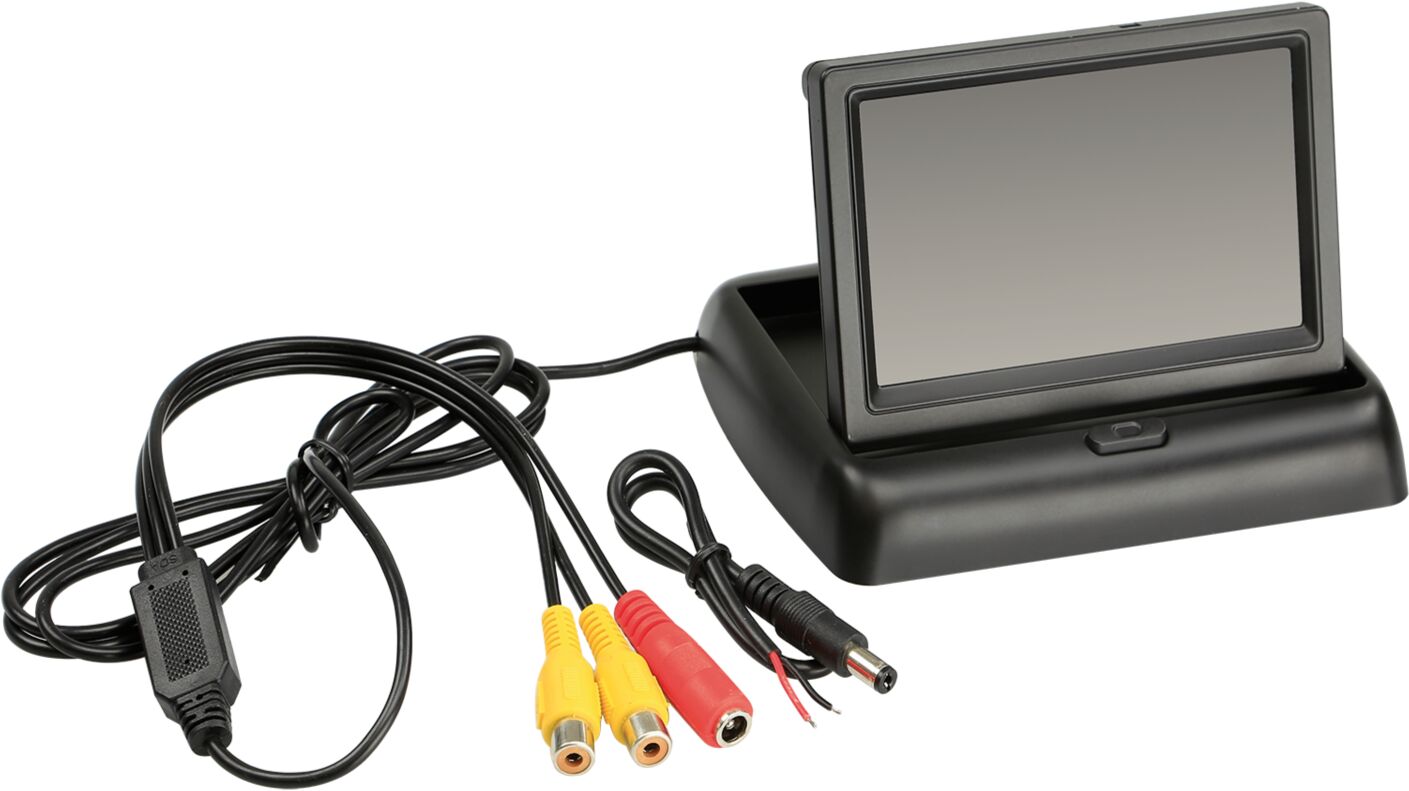 LCD klapmonitor 4.3" 2x RCA input Scherm 180&deg; kantelbaar - 771000 6220 kitcontent - 771000-6220