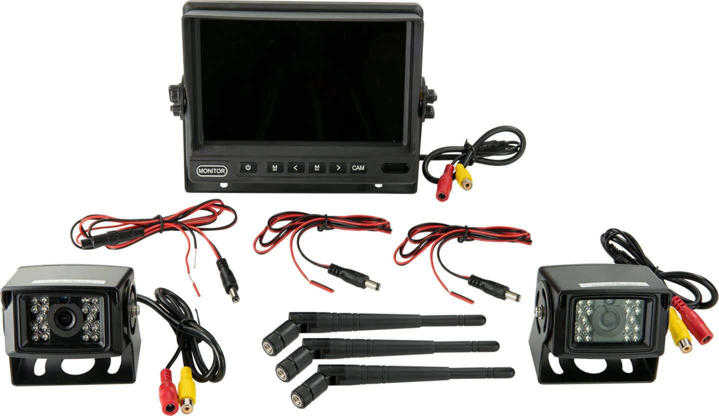 Achteruitrijcamera monitor kit 7" AHD met 2 draadloze camera's - 771000 6251 - 771000-6251
