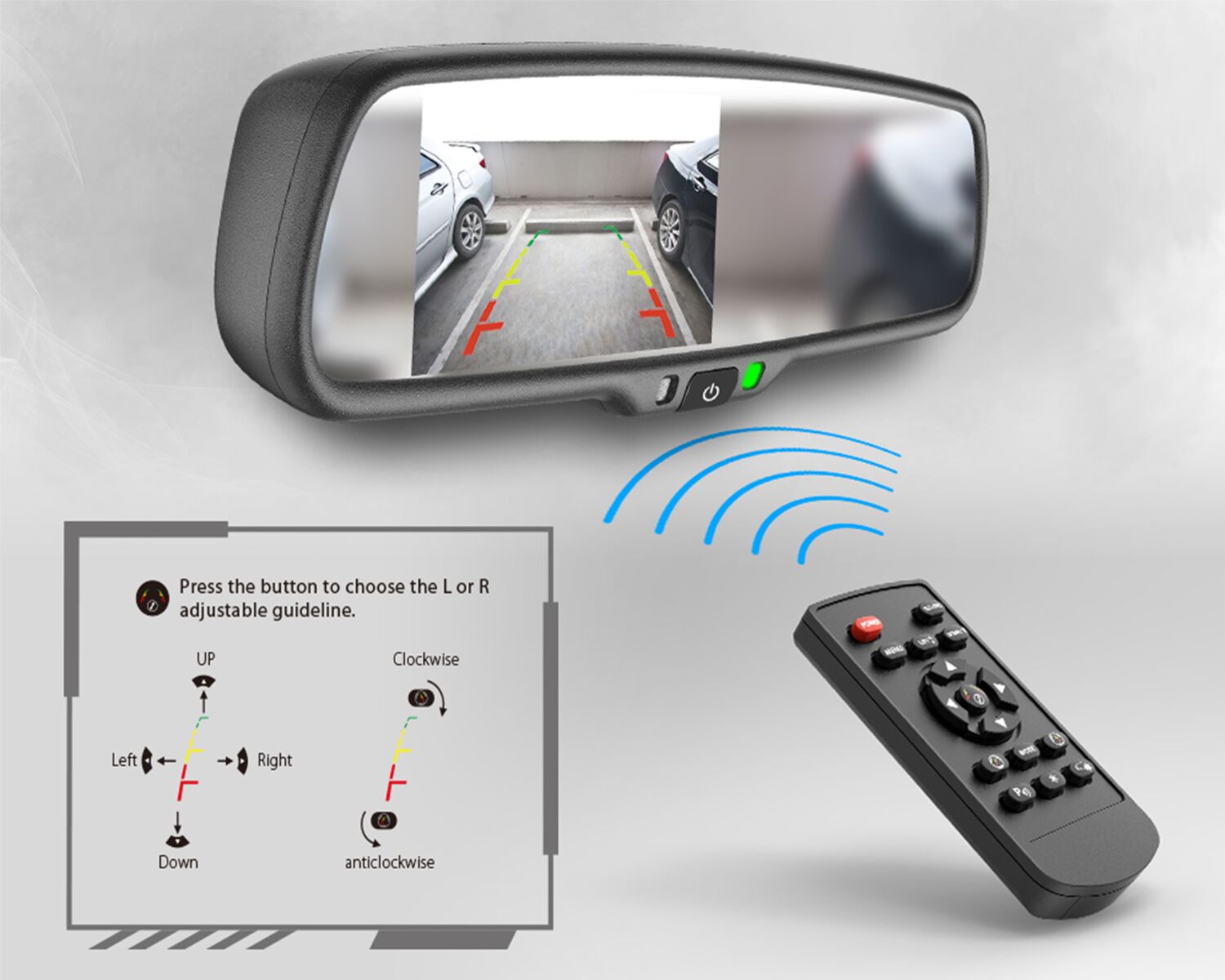 4,3 inch spiegelmonitor (zeer scherp beeld) 2 video-ingangen - 771000 6510 remocon - 771000-6510