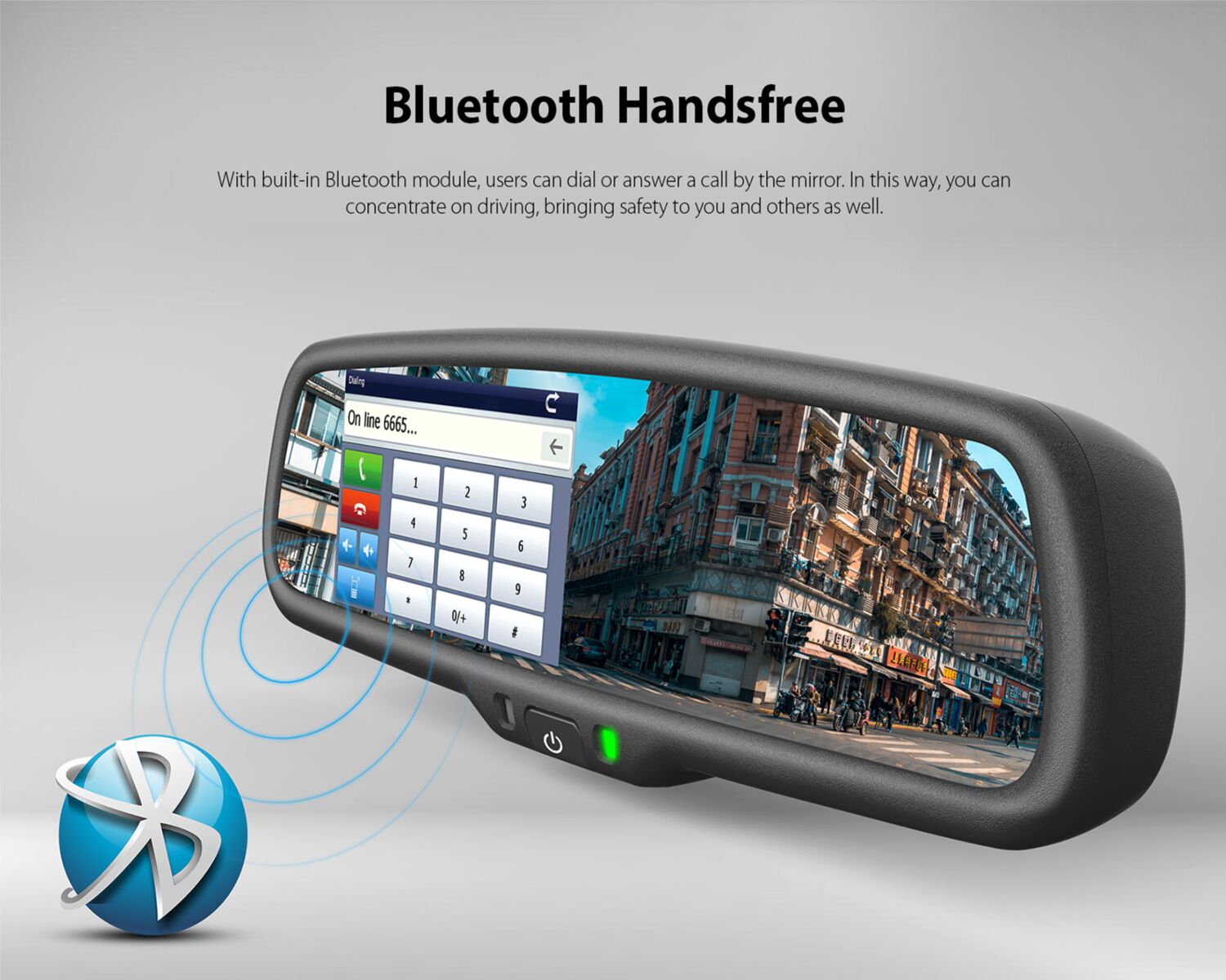 4,3 inch spiegelmonitor incl. Win CE Navigatie + Bluetooth handfree - 771000 6516 bt - 771000-6516