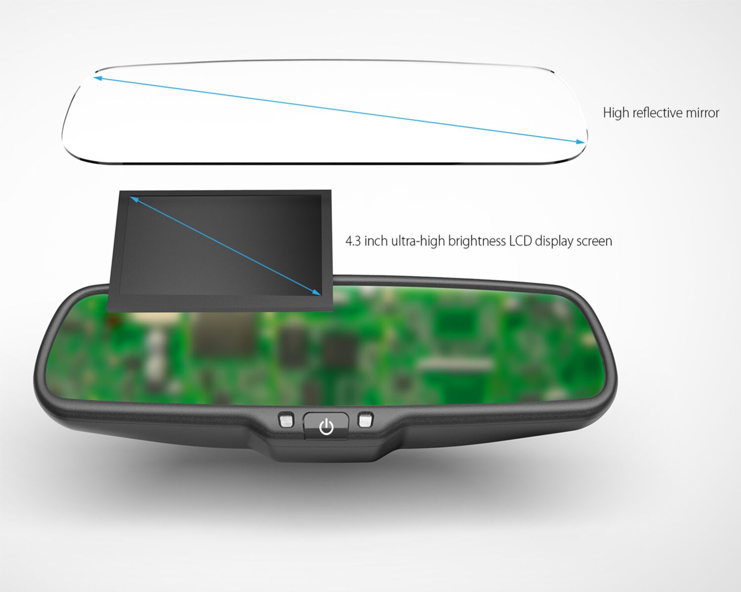 4,3 inch spiegelmonitor incl. Win CE Navigatie + Bluetooth handfree - 771000 6516 lcd - 771000-6516