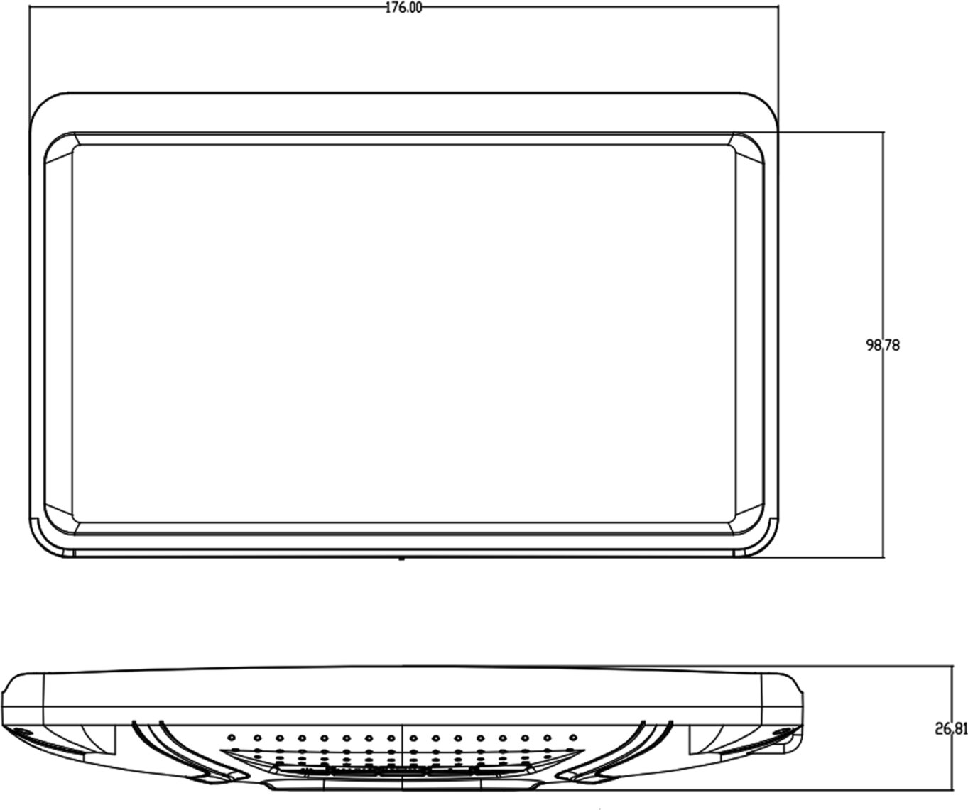 Monitor AHD universeel 7" 2x video-ingang/2x standaard/zuignap - 772000 6208 dimensions - 772000-6208