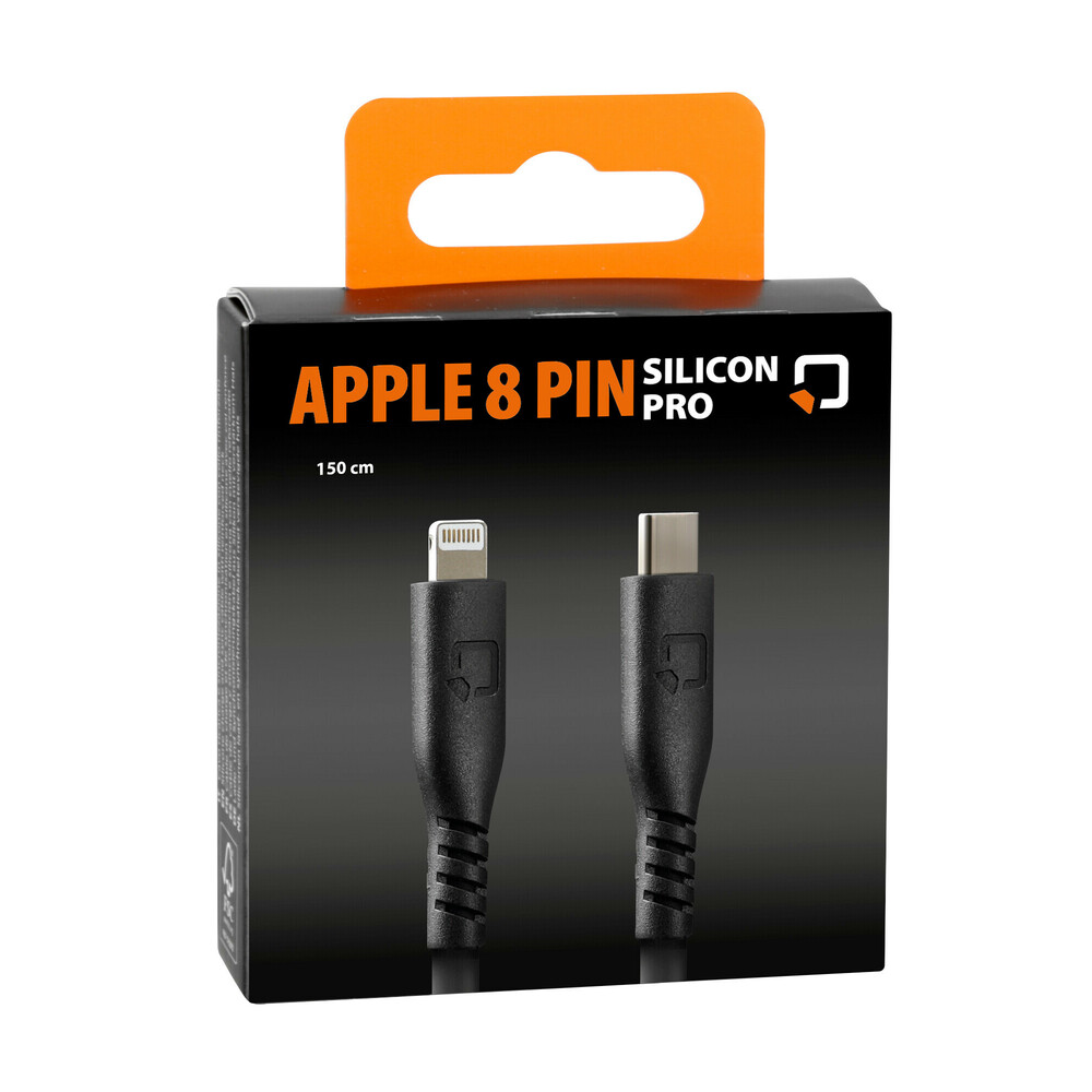 Optiline siliconen laad en synchronisatiekabel USB C -> Apple 8pin - 150cm  met verstevigde hals   - 91785 c 01 - 91785