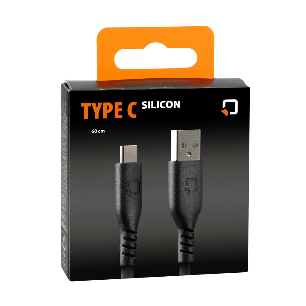 Optiline siliconen laad en synchronisatiekabel USB A -> USB C - 60cm  met verstevigde hals   - 91787 c 01 - 91787