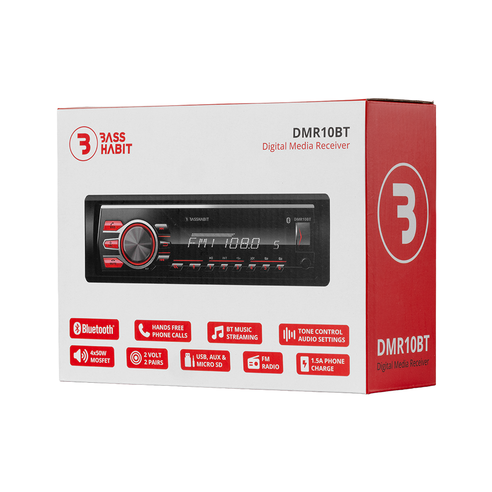 Bass Habit Media Reciver USB, AUX , BT - Basshabit dmr10bt 7 - DMR10BT