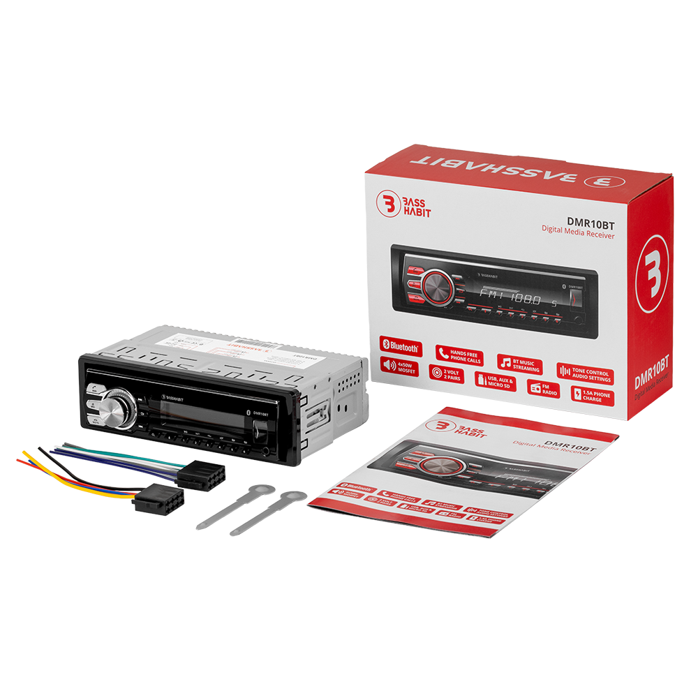 Bass Habit Media Reciver USB, AUX , BT - Basshabit dmr10bt 8 - DMR10BT