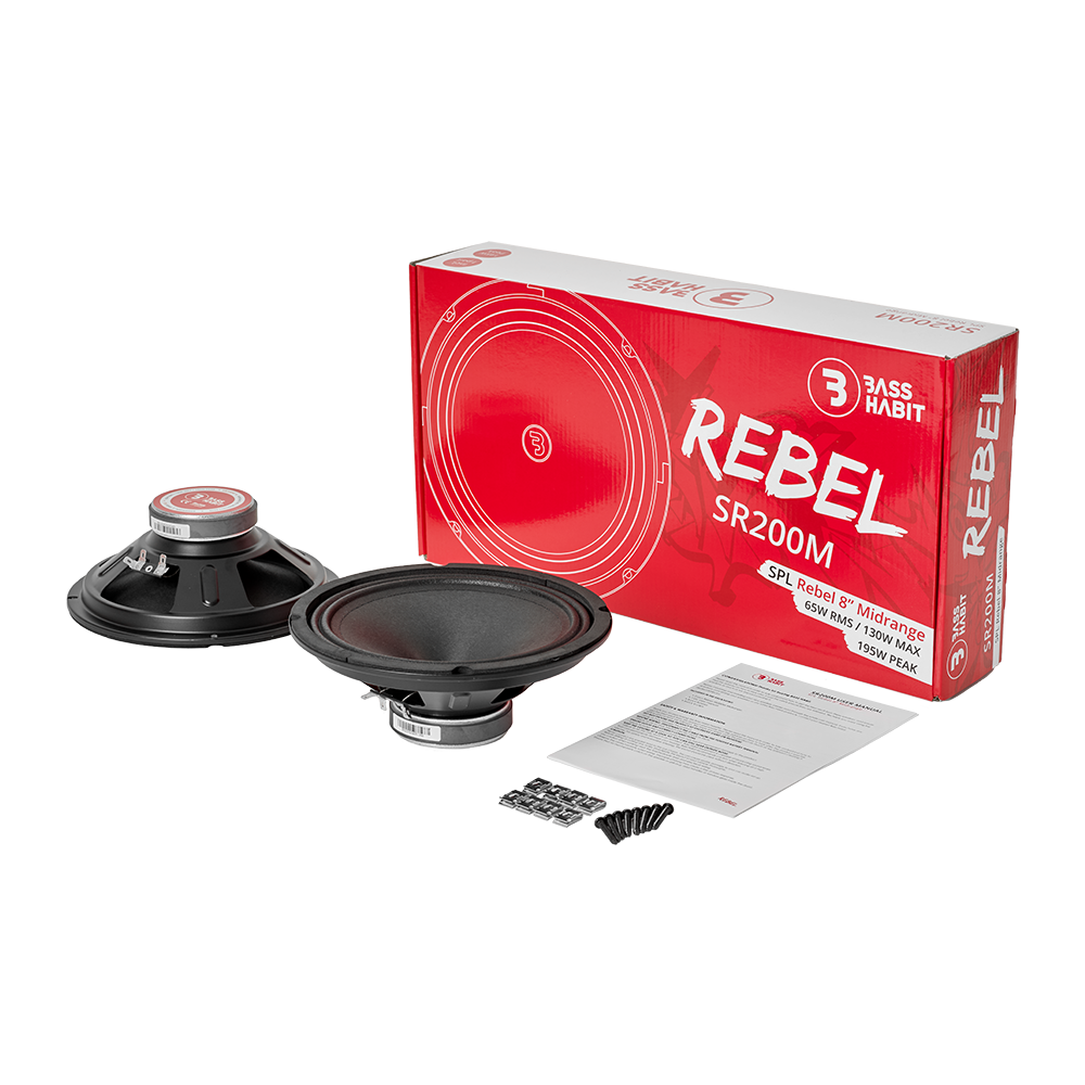 BASS HABIT SPL REBEL 8" midrange 4Ohm - Basshabit rebel sr200m 7 - SR200M