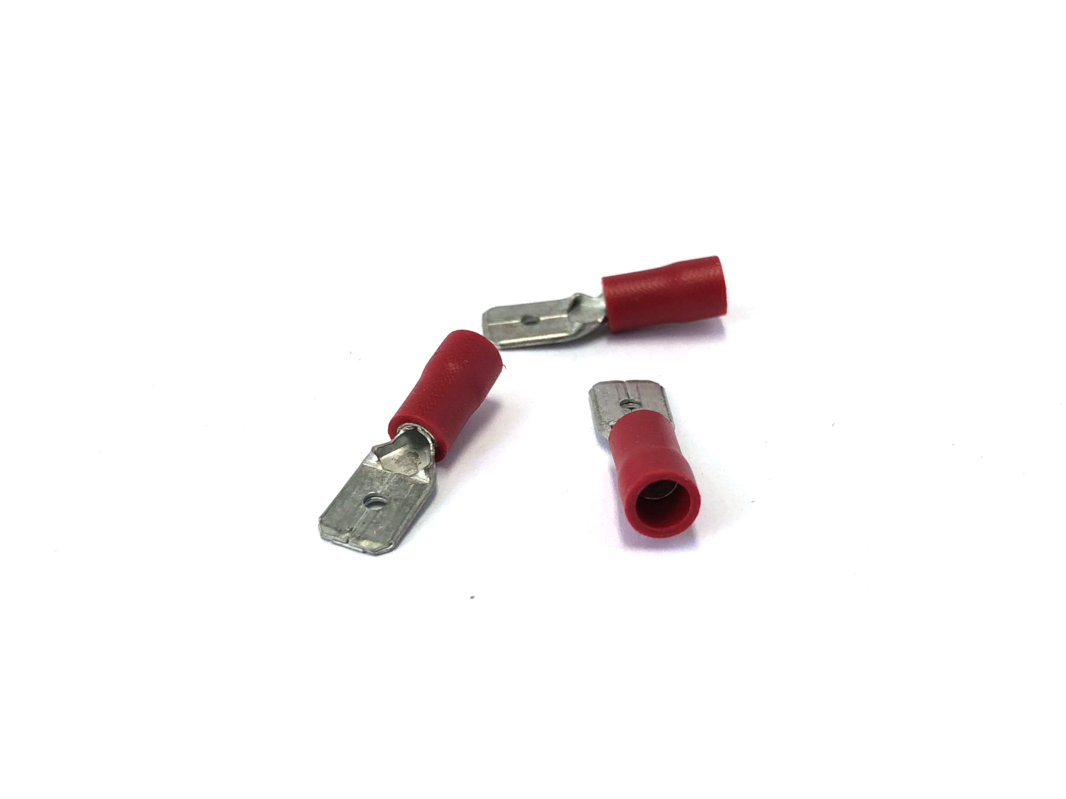 Kabelverbinder ge&iuml;soleerd Male rood 6.3 mm / 0.5 - .5 mm&sup2; / A: 6mm - B: 0.8mm (100 stuks) - Bms - RMS-6