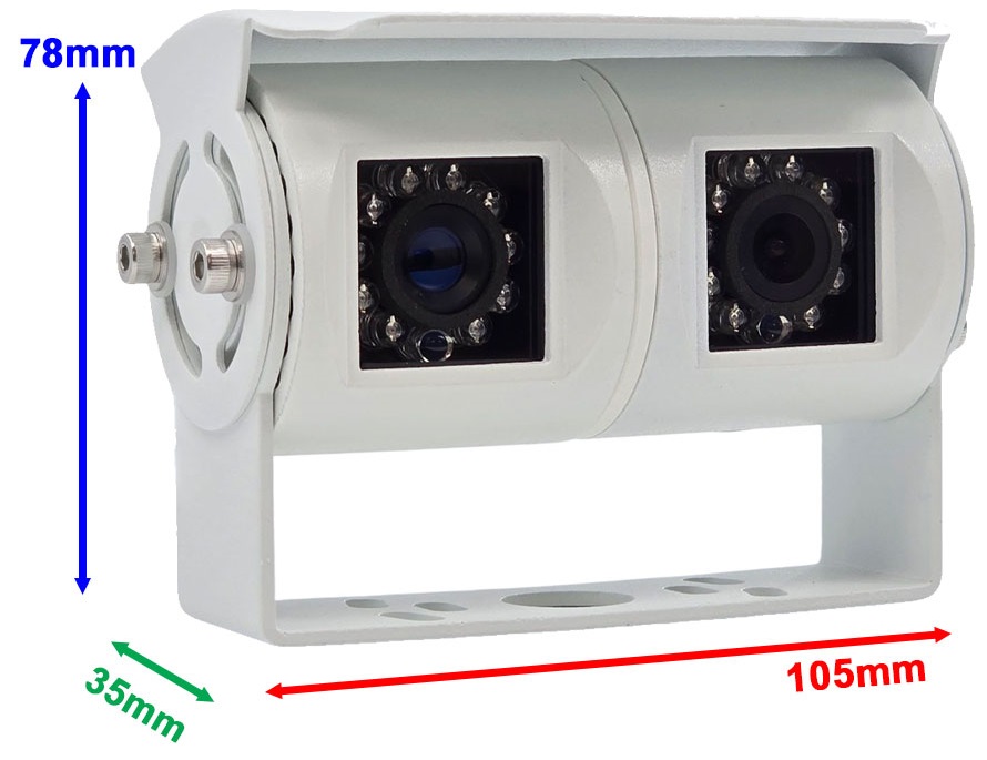 4 pins dual lens opbouw camera wit - Cam304ptw960 - CAM304PTW960