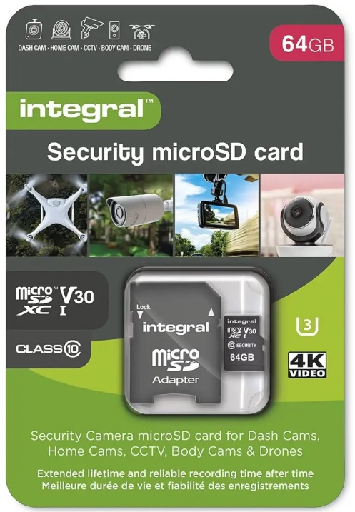 64GB Integral Security Micro SD-kaart (Klasse 10) &ndash; Snelle, veilige opslag - D acc 02005 - D-ACC-02005