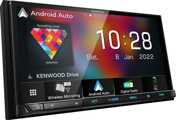 Kenwood DMX 8021DABS-  2DIN 7,0" Inch Multimedia radio Wireles Carplay/Android Auto - Dmx8021dabs angle aa - DMX-8021DABS