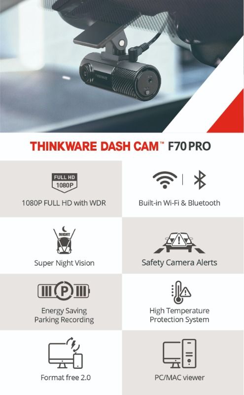 Thinkware F70 Pro_1CH_32GB_Hardwire - F70 pro spec sheet 01 - TW-F70P-1CH