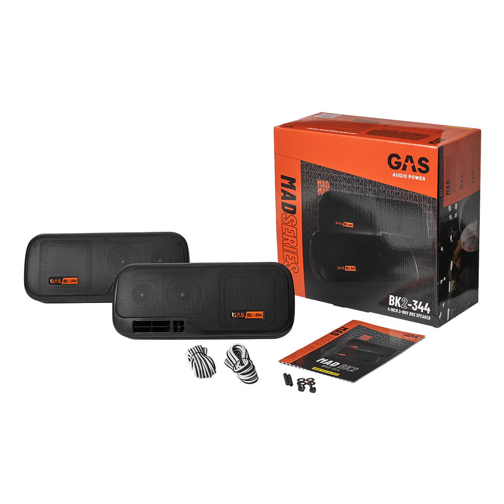 GAS MAD BK2-344 3-way box speaker - black, opbouwspeaker - Gas mad bk2 344 7 - MAD BK2-344