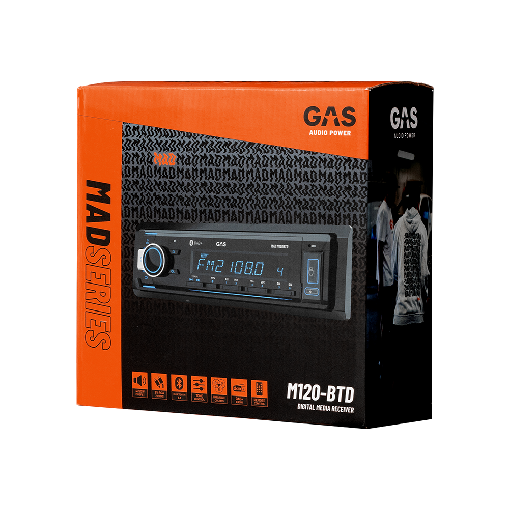 MAD M120BTD 1-DN BT, USB, AUX, DAB - Gas mad m120 btd 7 1 - MAD M120-BTD