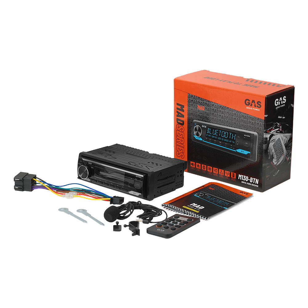 GAS MAD M130BTN 1-DIN, BT, USB, AUX, DSP, RDS - Gas mad m130 btn 8 - MAD M130-BTN