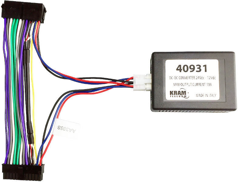 Audio2Car adapterkabel met omvormer van 24V naar 12V 10A voor +30 en +15 - Kramaa305 - AA305