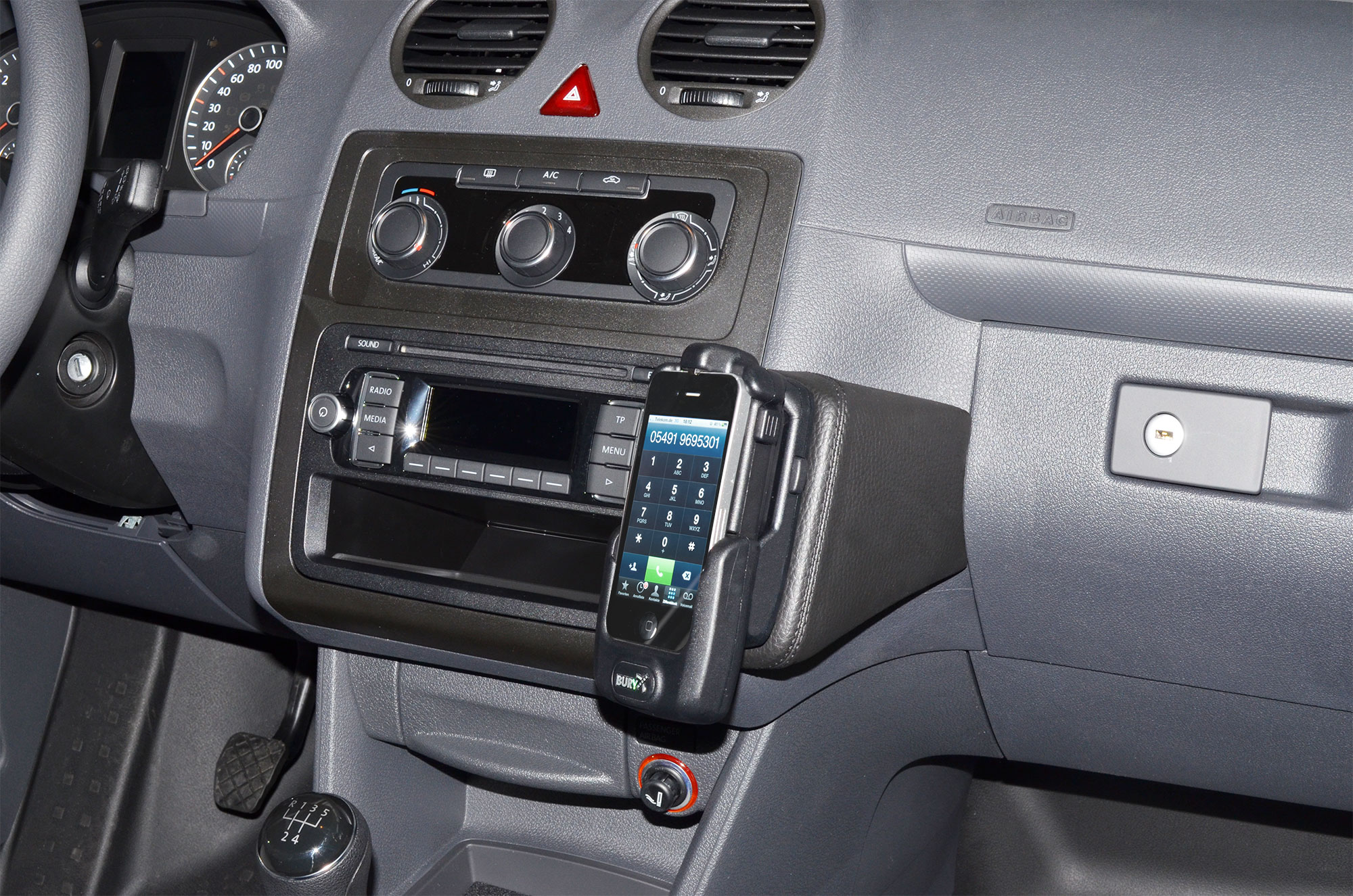 Volkswagen Caddy 2004-2019 Kleur: Zwart Met handschoenvak - Kuda 09684x 2 - 6096840
