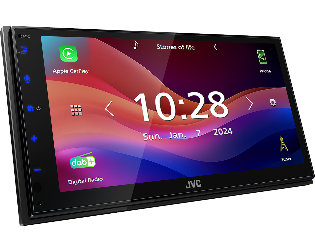 JVC KW-M695DBW Multimedia 6,8" Wireless Apple Carplay & Android Auto - Kw m695dbt cp angle - KW-M695DBW