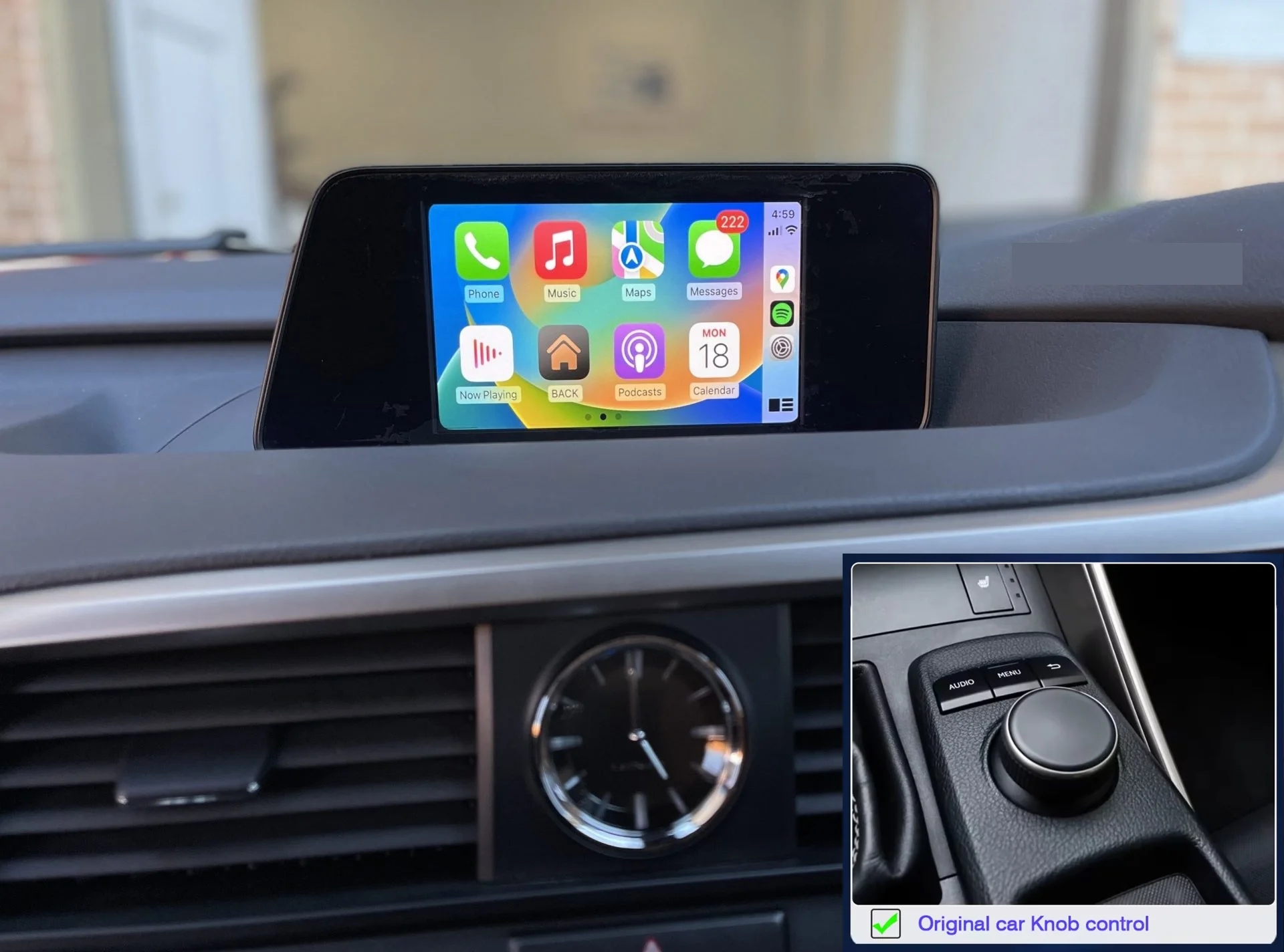 Lexus 2014-2020 7/10,3" MET KNOP BEDIENING draadloos Apple carplay/Android auto uitbreiding - Lexus rx 2017 knop - WITCP4048