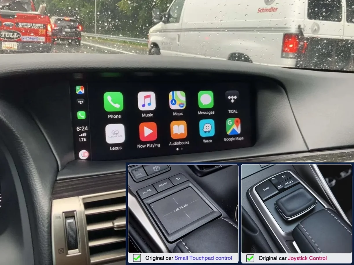 Lexus SPLIT SCREEN 2012-2014 12,3" MET SMALL TOUCH OF JOYSTICK draadloos Apple carplay/Android auto uitbreiding - Lexus split screen - WITCP4053