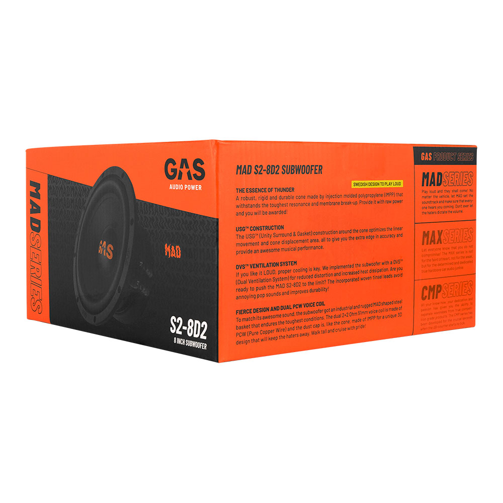 GAS MAD Level 2 Subwoofer 8" 2x2 Ohm                                                                 - Mad s2 8 9 - MAD S2-8D2