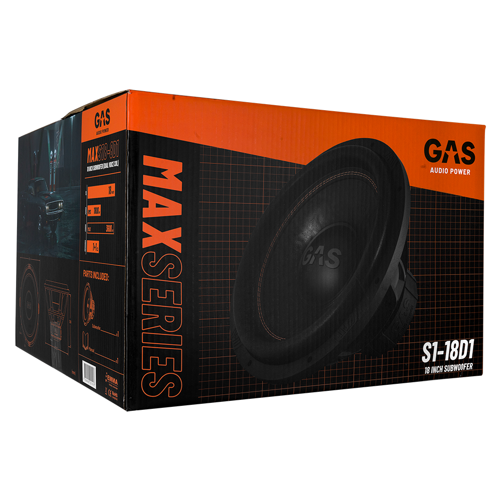 GAS MAX Level 1 Subwoofer 18" 2x1 Ohm                                                                - Maxs1 18d1 8 - MAX S1-18D1