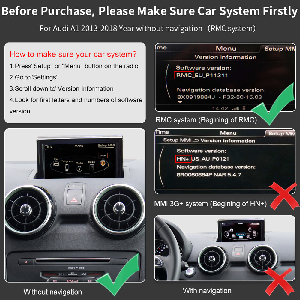 Audi MMI 2G RMC 6.5" draadloos Apple carplay/Android auto uitbreiding - Mmi 2g rmc eu - WITCP4031