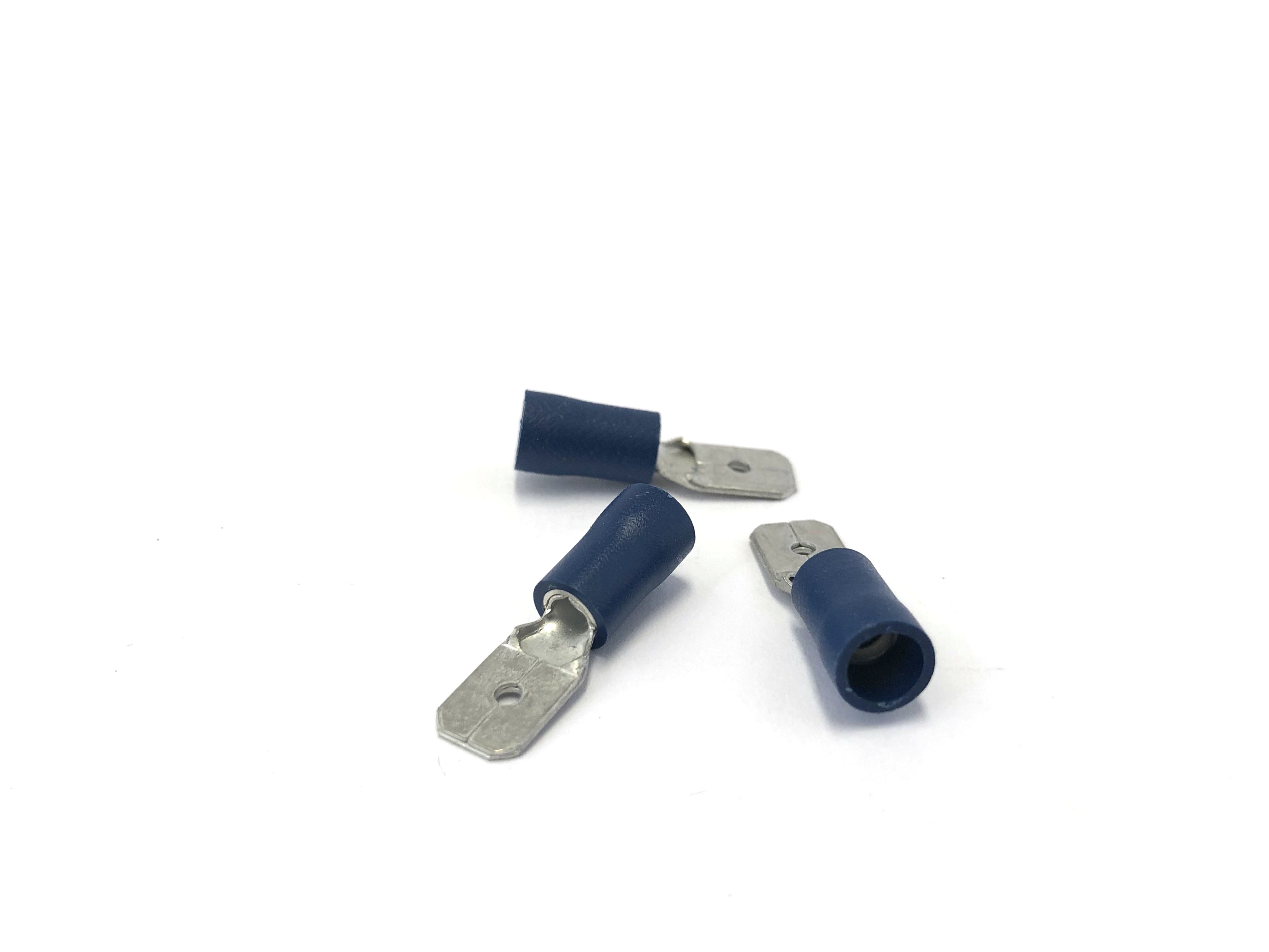Kabelverbinder ge&iuml;soleerd Male blauw 6.3 mm / 1.5 - 2.5 mm&sup2; / A: 6mm - B: 0.8mm (100 stuks) - Ms - BMS-6
