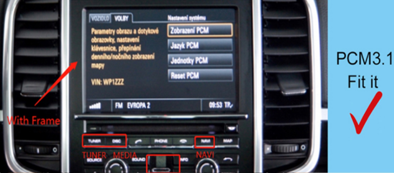 Porsche PCM3.1  7" draadloos Apple carplay/Android auto uitbreiding - Pcm31 voorbeeld - WITCP4042
