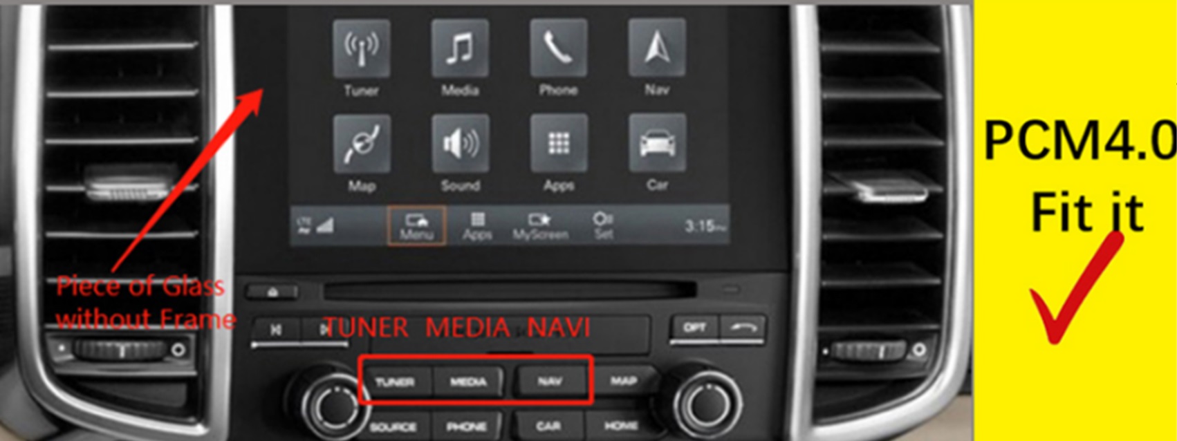 Porsche PCM4.0  7" draadloos Apple carplay/Android auto uitbreiding - Pcm40 voorbeeld - WITCP4043
